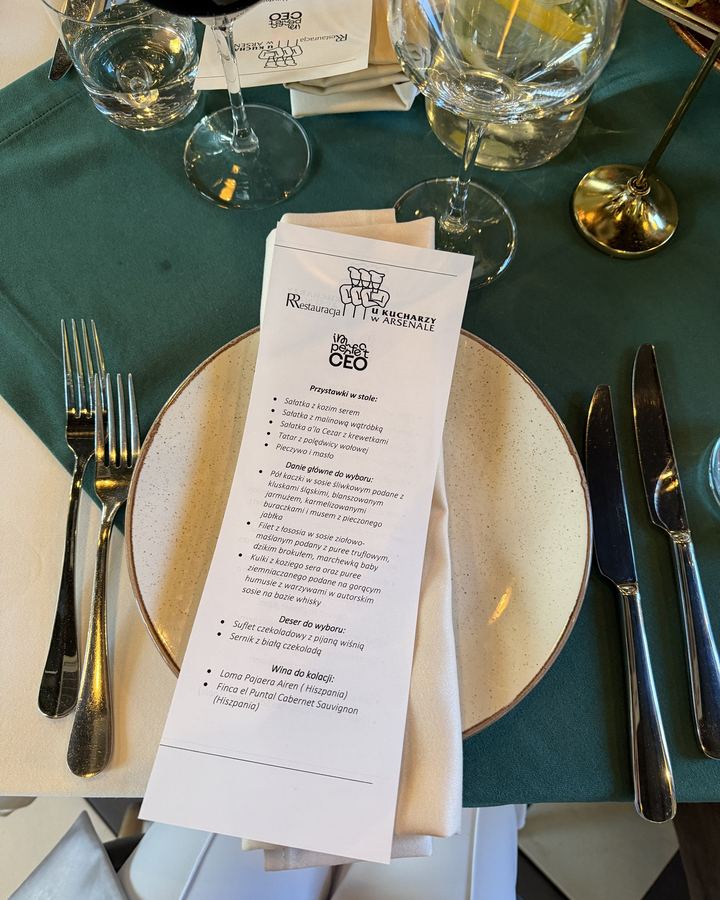 An Imperfect CEO dinner table with the evening menu